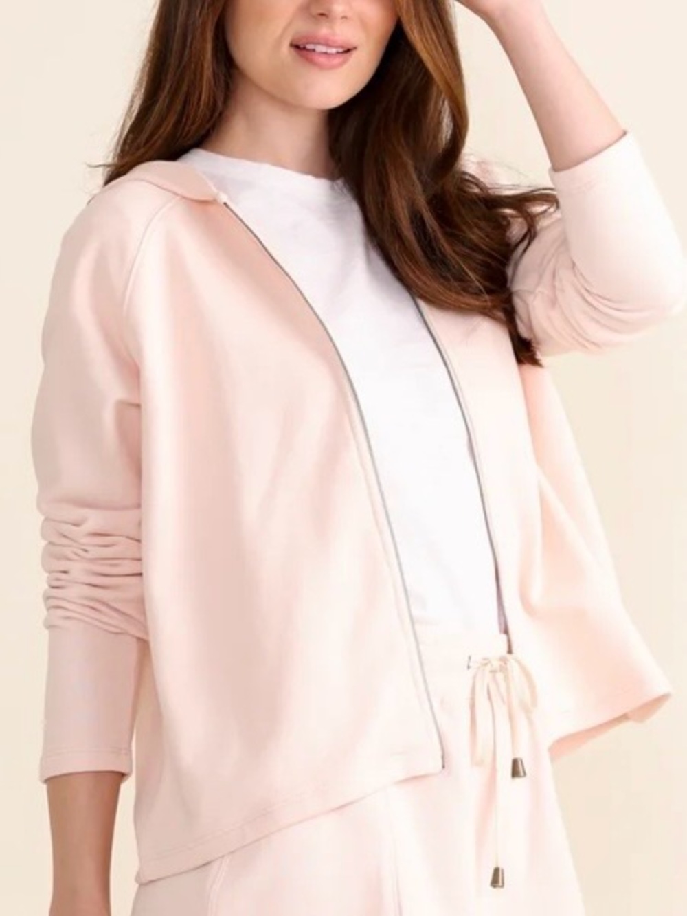 Le Marais Sullivan Jacket NWT Rose Pink Pima Cotton Zip Knit M